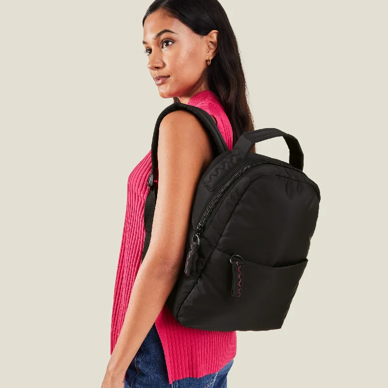 Accessorize London Women's Black Classic Nylon Backpack