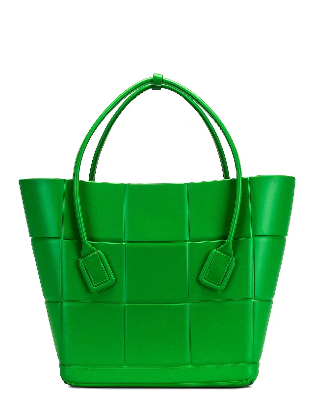 Bottega Veneta Womens Arco Handbag Green Rubber