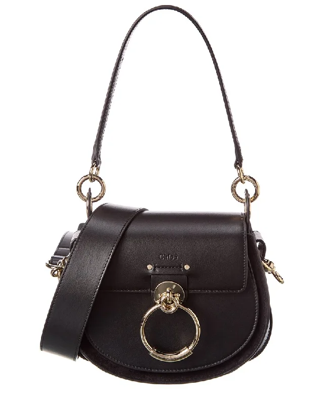 Chloe Tess Small Leather & Suede Shoulder Bag