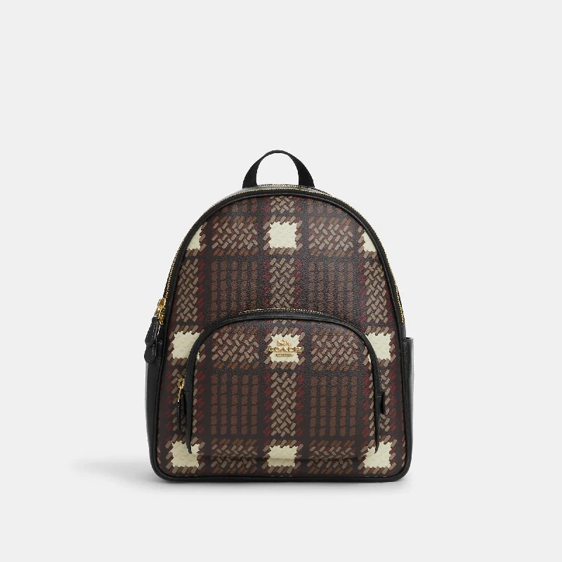 Coach Outlet Court Backpack With Brushed Plaid Print