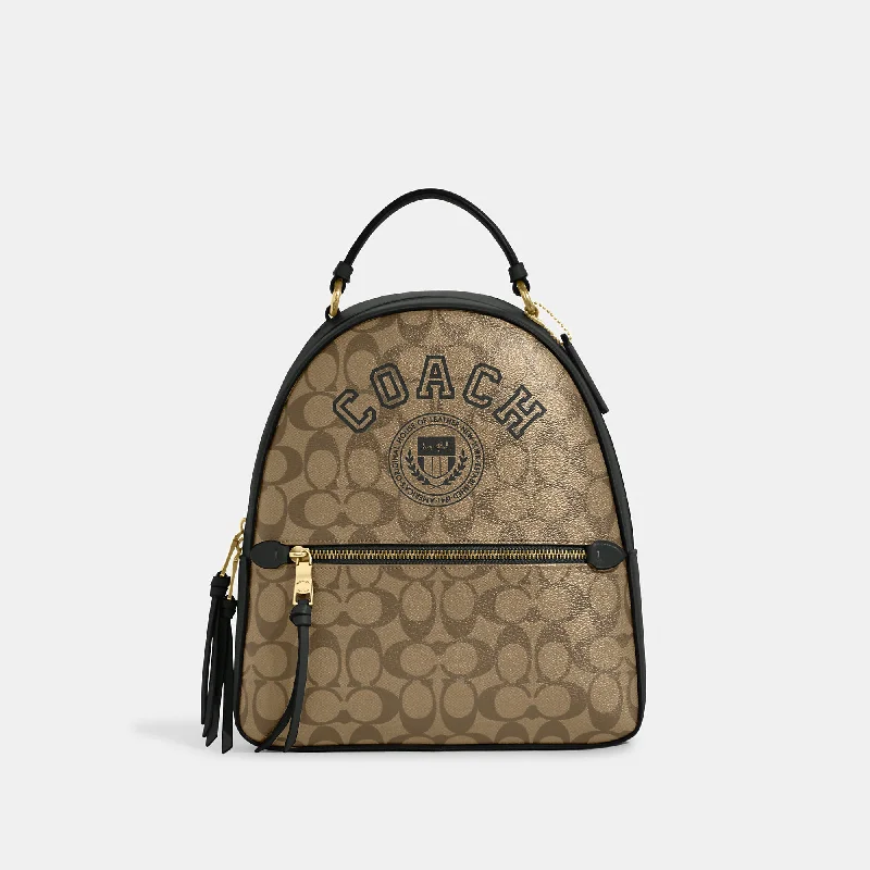 Coach Outlet Jordyn Backpack In Signature Canvas With Varsity Motif