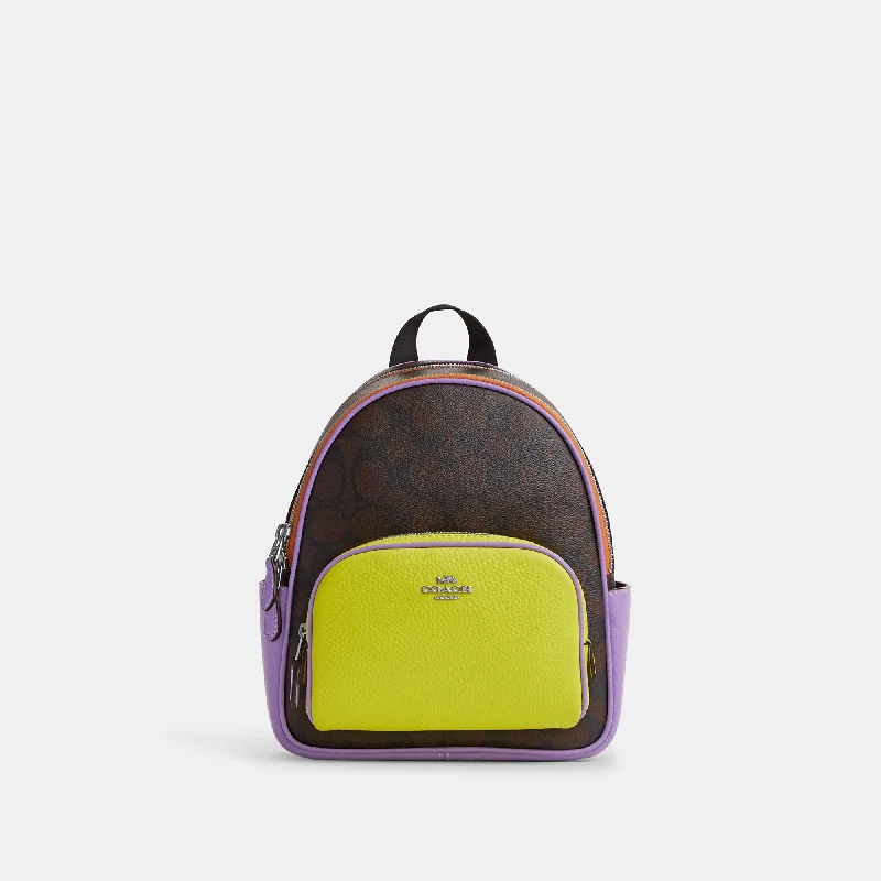 Coach Outlet Mini Court Backpack In Colorblock Signature Canvas