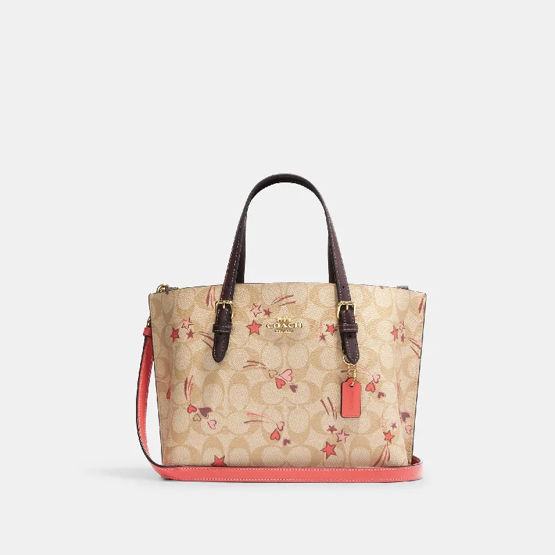 Coach Outlet Mollie Tote 25 In Signature Canvas With Heart And Star Print