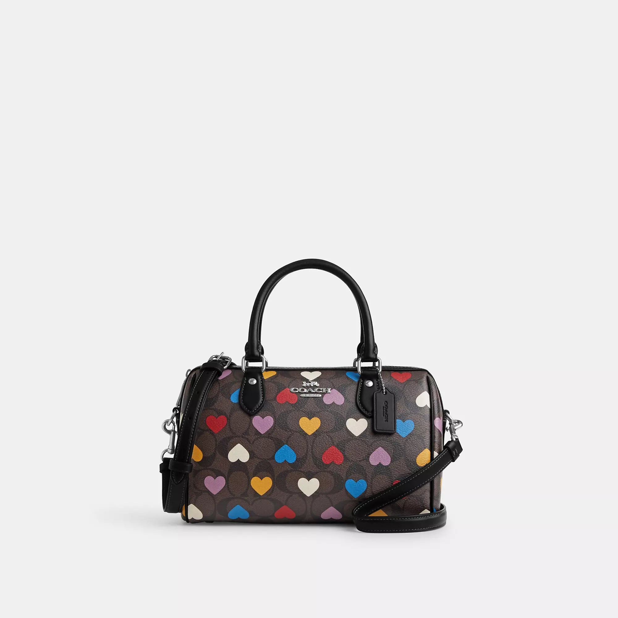 Coach Outlet Rowan Satchel In Signature Canvas With Heart Print