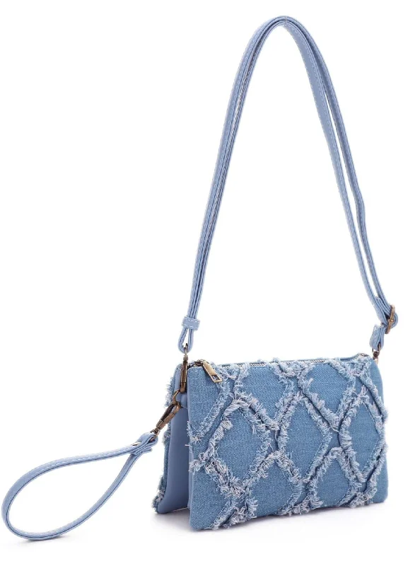 DM20560 Shelley Denim Three Compartment Crossbody/Wristlet