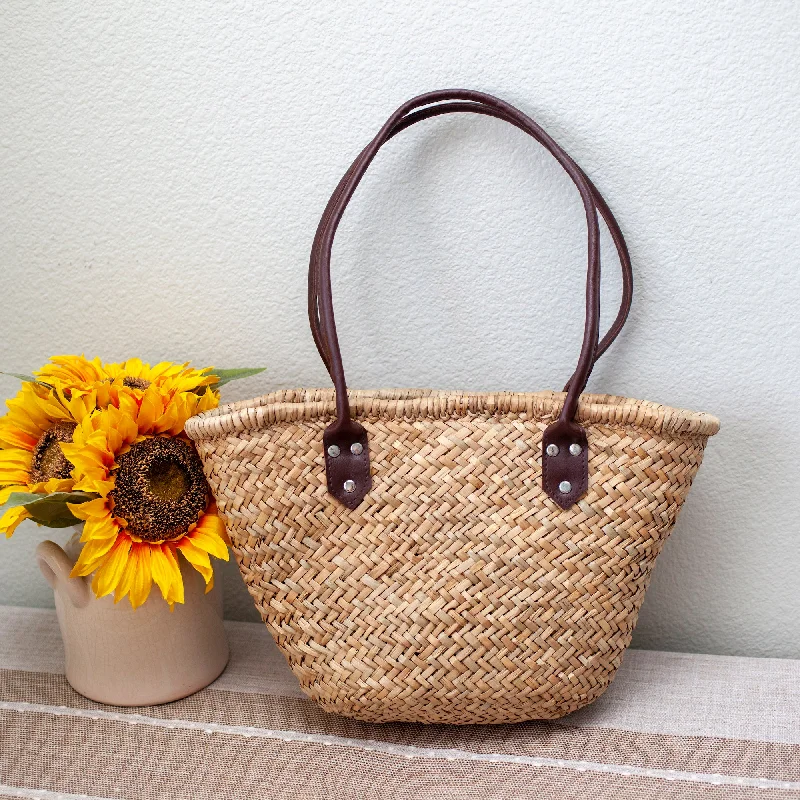 Elena Handbags Straw Basket Beach Tote