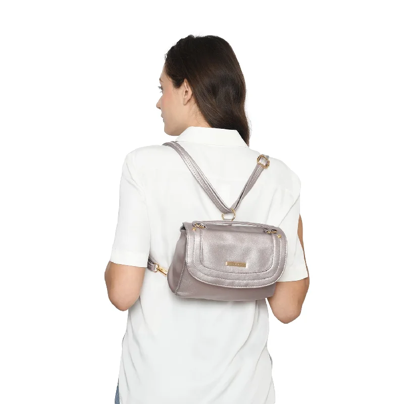 Caprese Erin Satchel Small Soft Pink Metallic