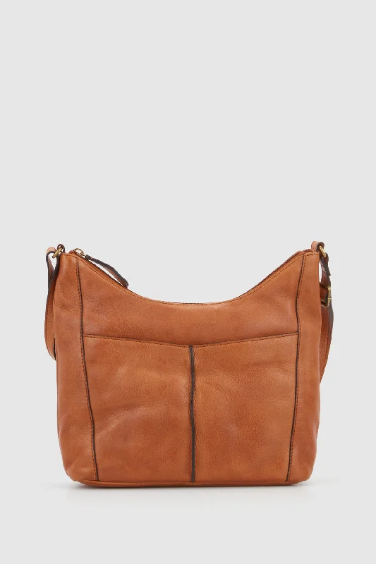 Clio Leather Scoop Crossbody Bag