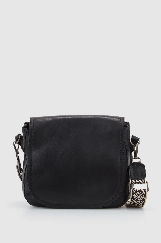 Pia Leather Flap Crossbody Bag