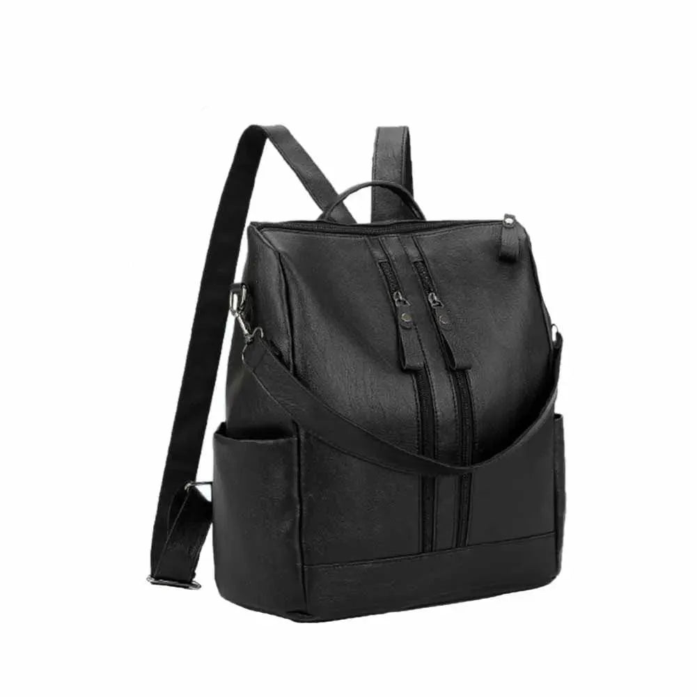 Fashion Black Leather Women's Backpack