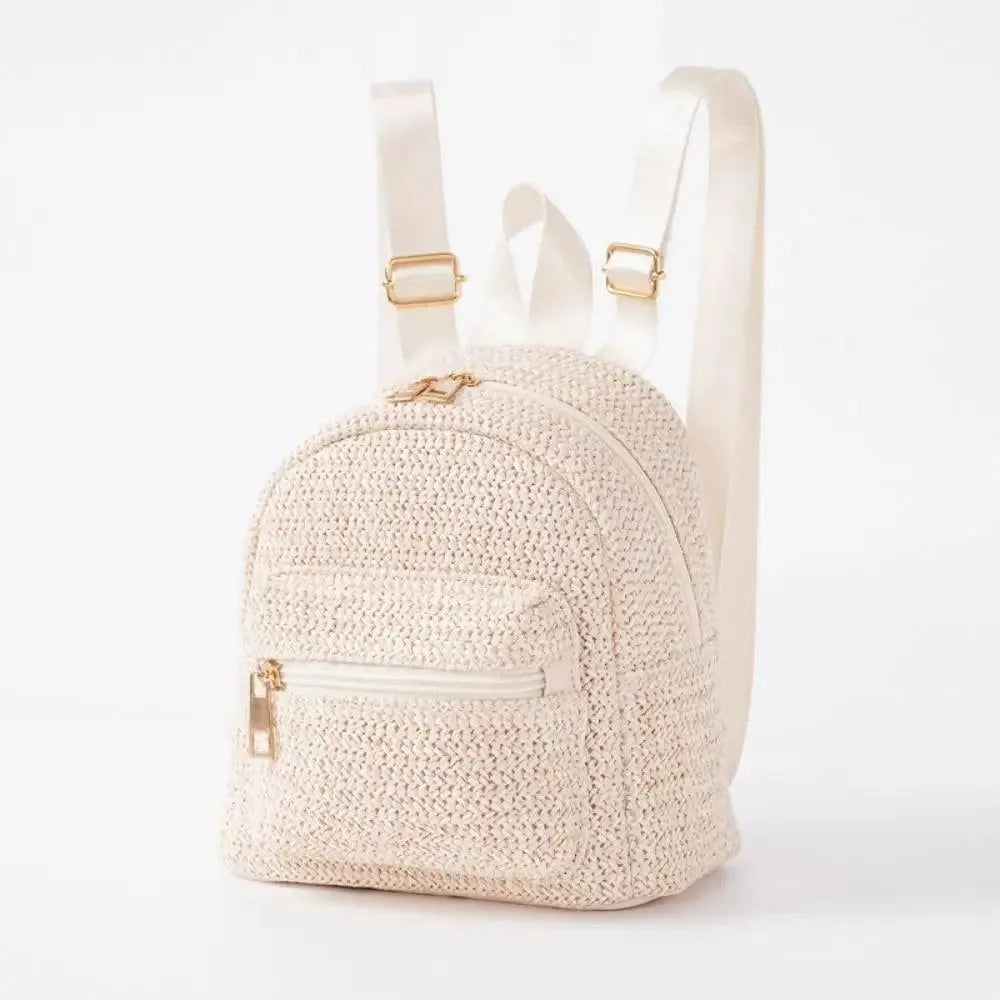 Fashionable Straw Weave Backpack