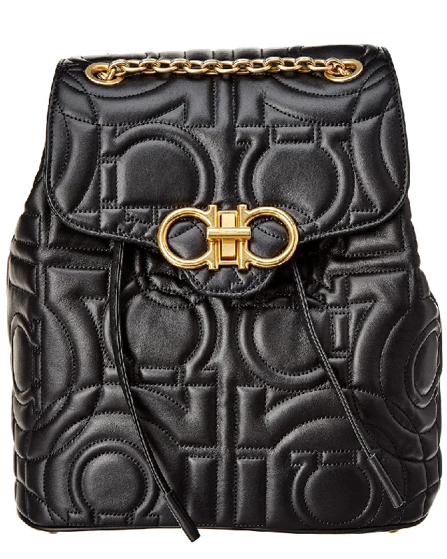 Ferragamo Gancini Quilted Leather Backpack