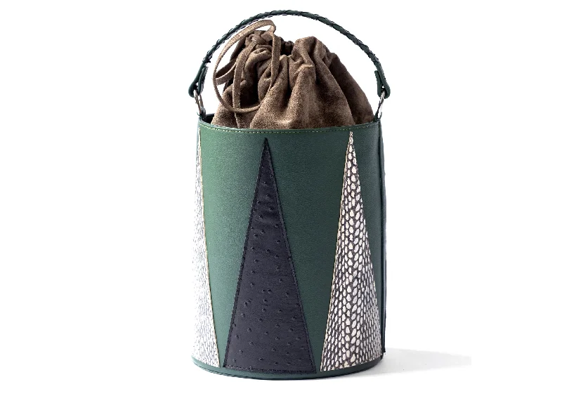 GREEN LEELY MIDI BUCKET BAG