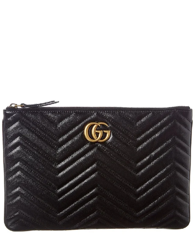 Gucci GG Marmont Matelasse Leather Pouch