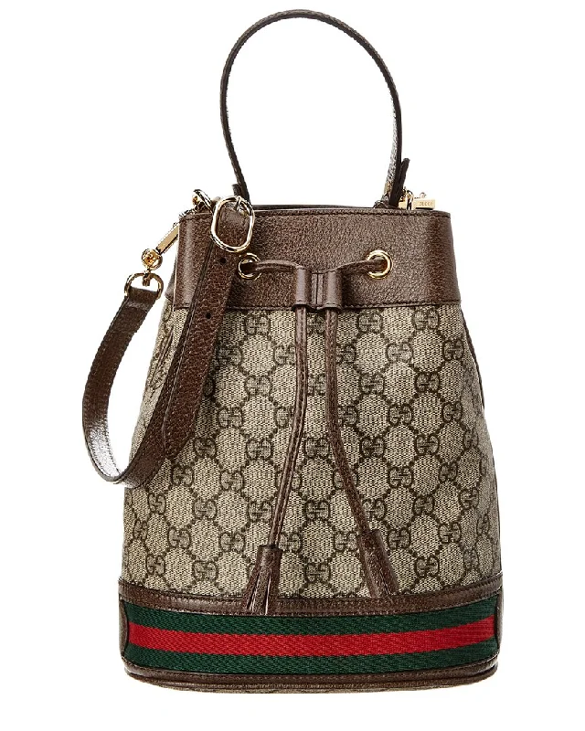 Gucci Ophidia Small GG Supreme Canvas & Leather Bucket Bag