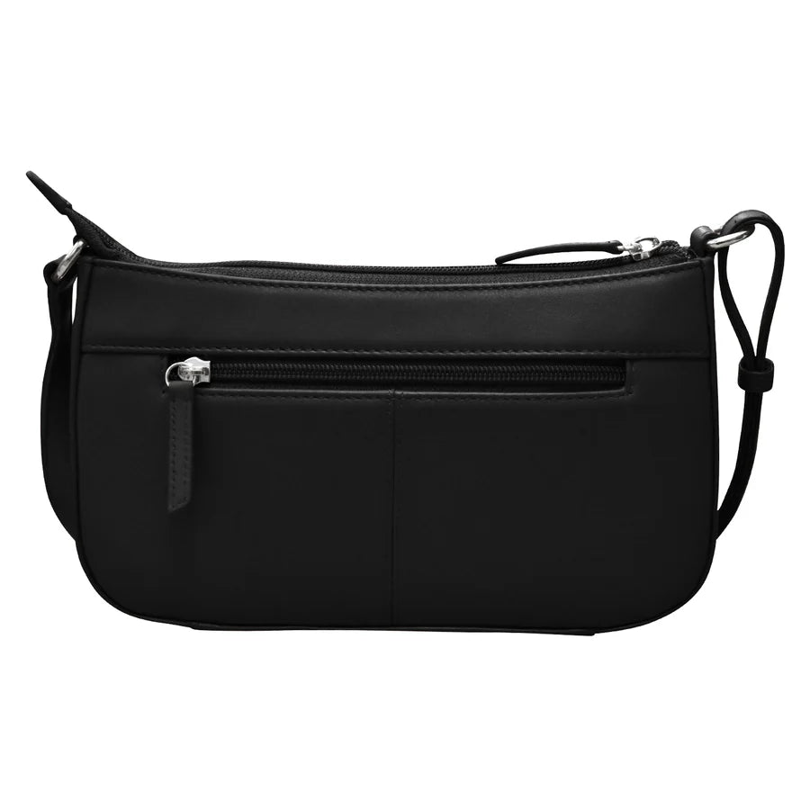 Handbag Classic Crossbody Black Leather RFID Blocking 6067