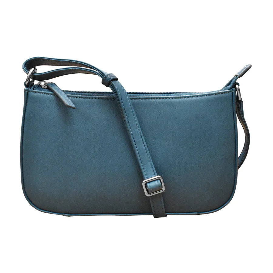 Handbag Classic Crossbody Jeans Blue Leather RFID Blocking 6067