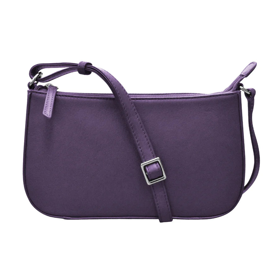 Handbag Classic Crossbody Purple Leather RFID Blocking 6067