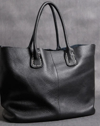 Handmade Leather black tote bag for women leather shoulder bag handbag