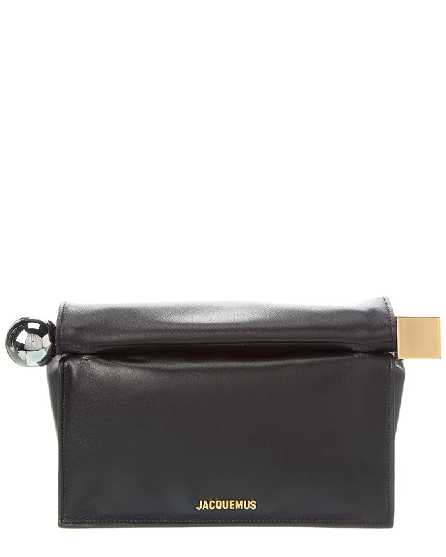 Jacquemus La Pochette Rond Carré Leather Clutch