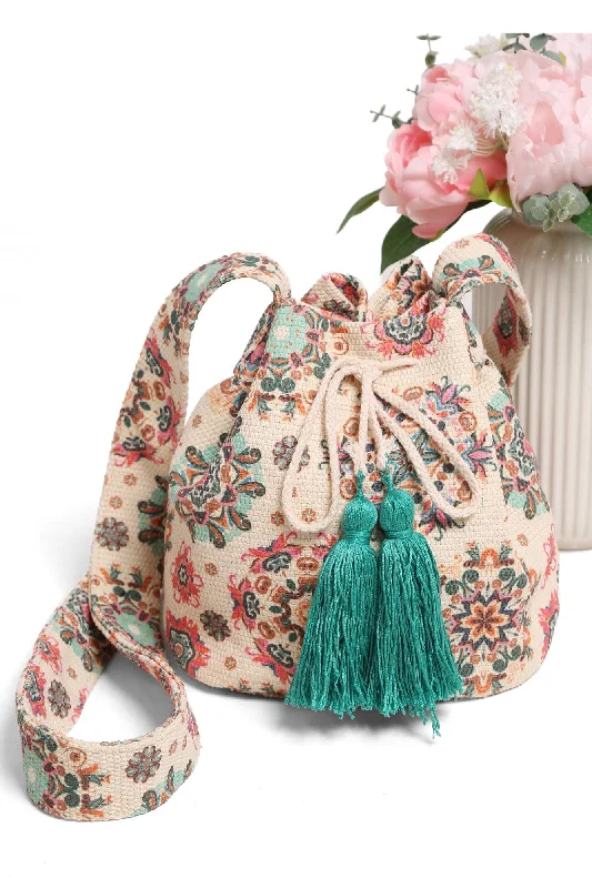 JBG213 Luna Patterned Crossbody Bucket Bag