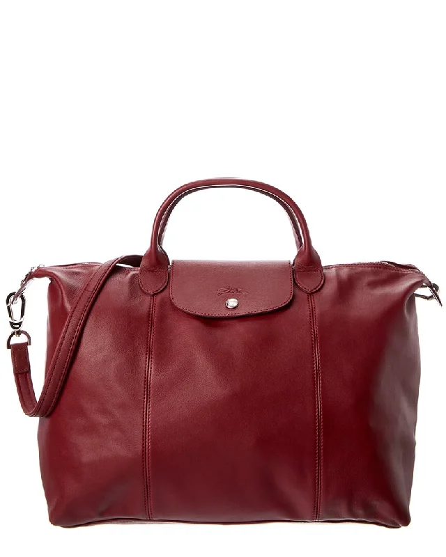 Longchamp Le Pliage Cuir Large Leather Short Handle Tote