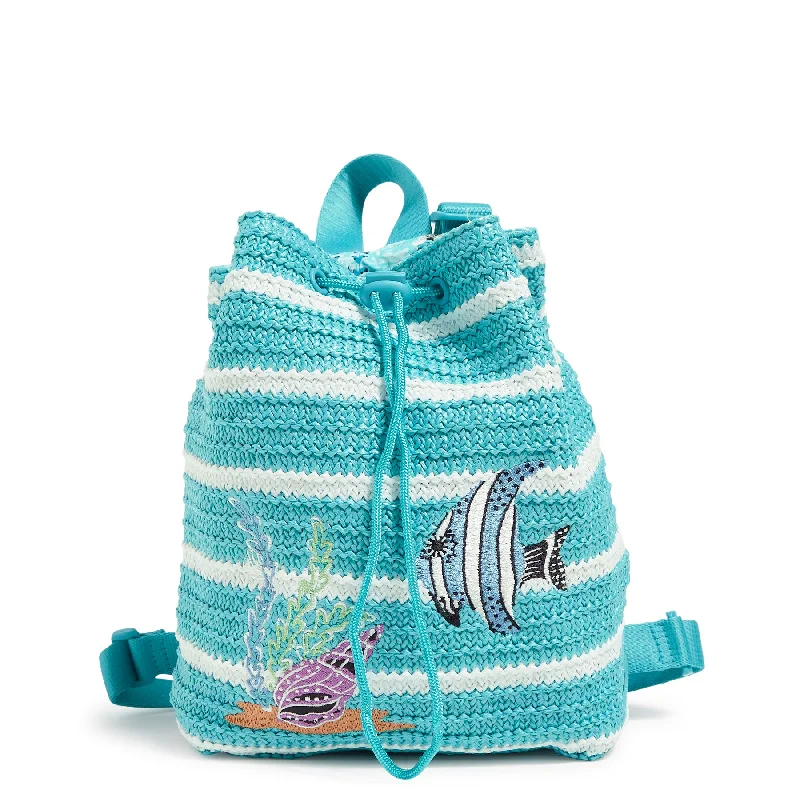 Outlet Straw Drawstring Backpack