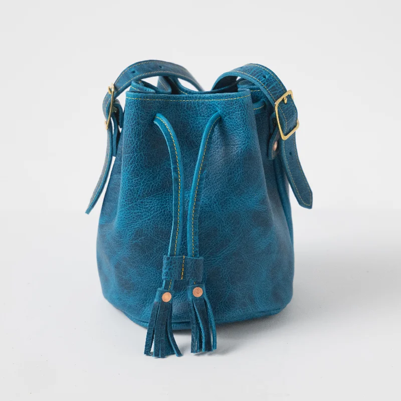 Petrol Blue Bison Bucket Bag