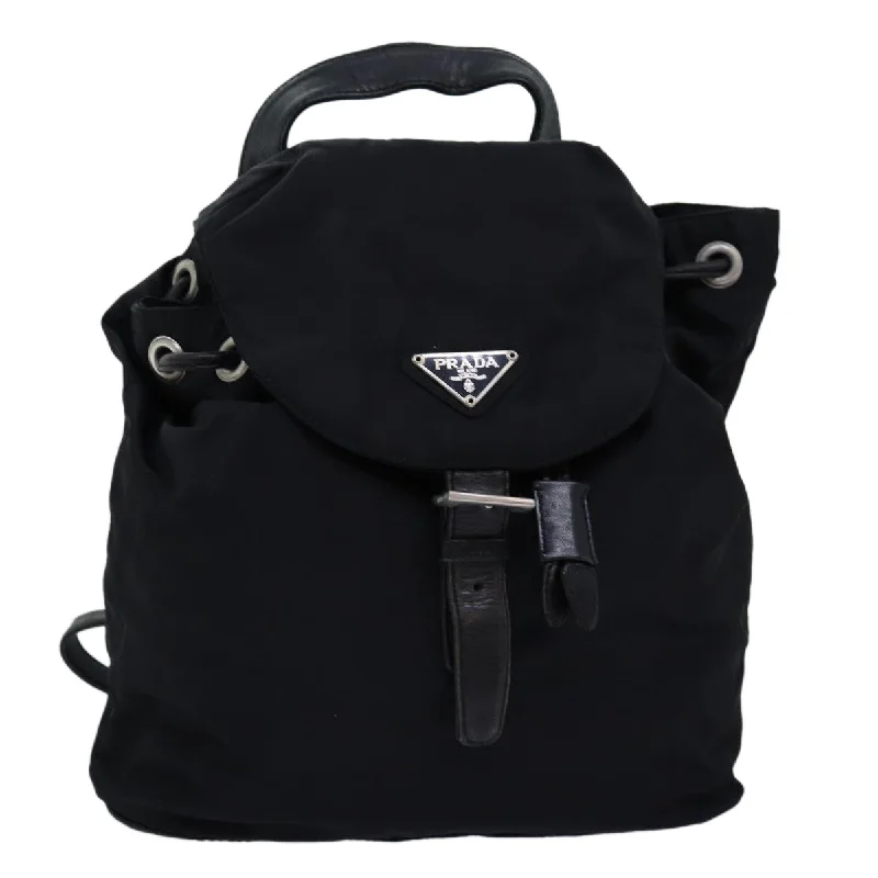 Prada Chain Backpack Nylon Black