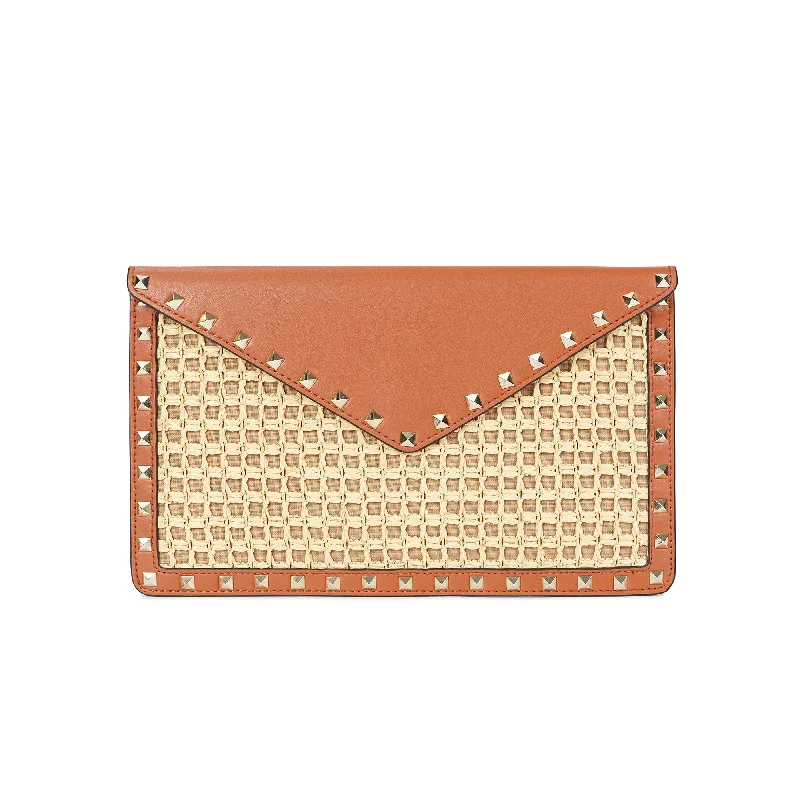 Raffia & Leather Clutch