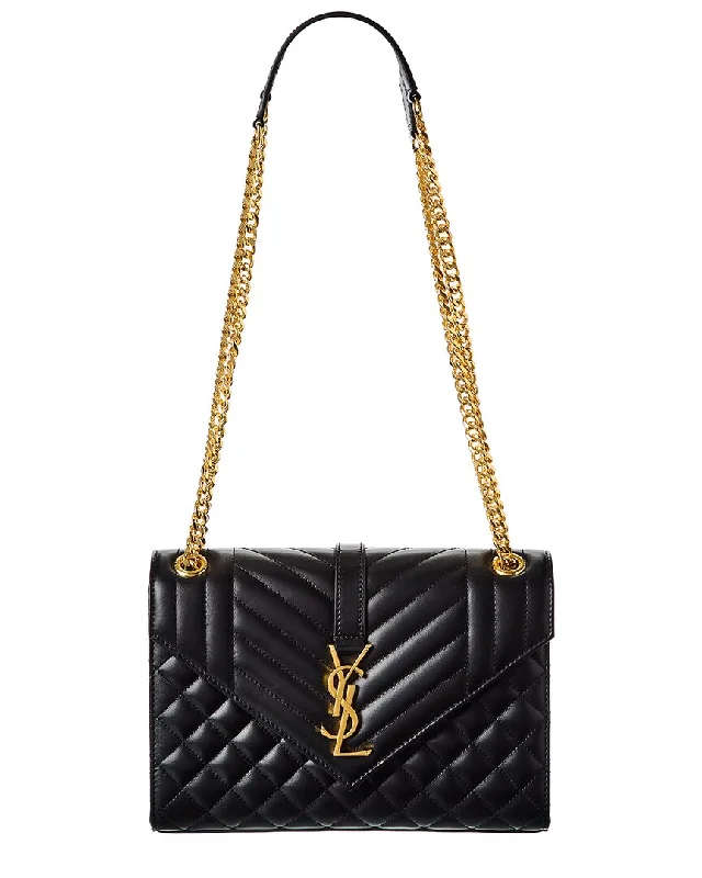 Saint Laurent Envelope Medium Leather Shoulder Bag