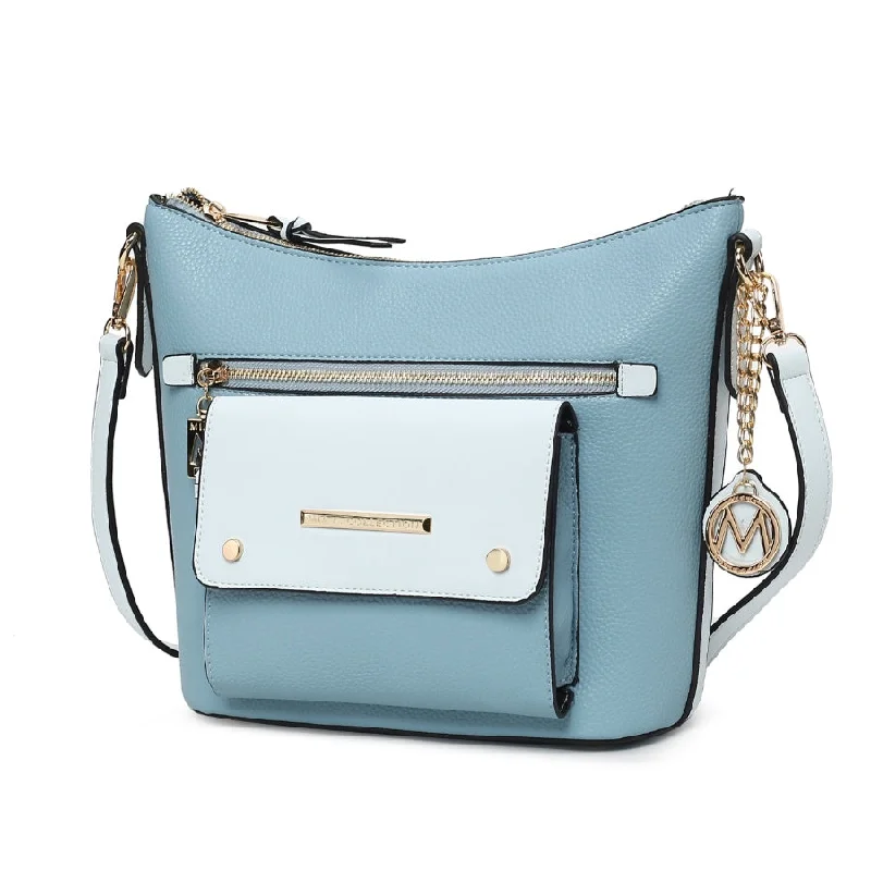 Serenity Color Block Vegan Leather Women’s Crossbody Bag by Mia K