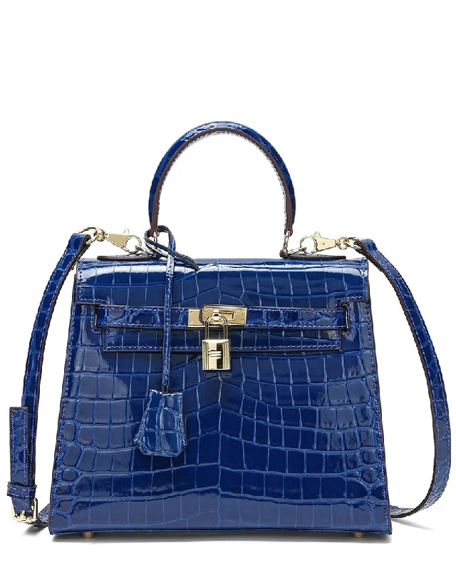 Tiffany & Fred Paris Alligator-Embossed Leather Satchel