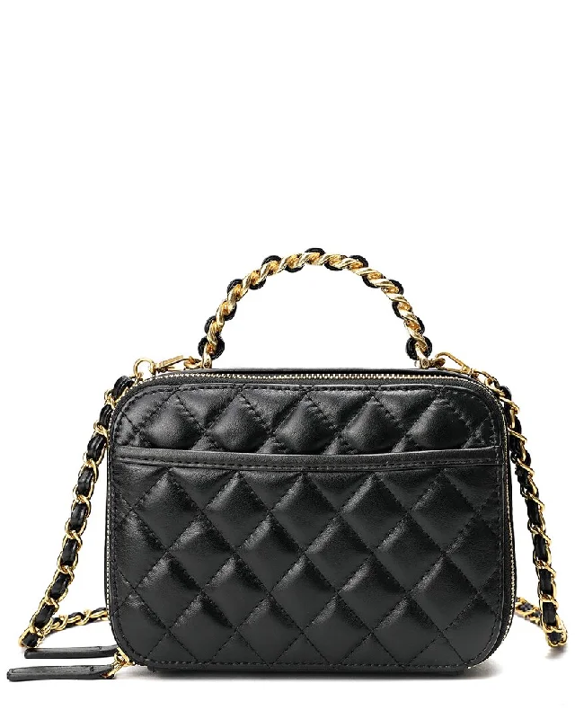 Tiffany & Fred Paris Quilted Sheepskin Leather Shoulder