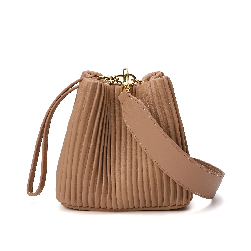 Tiffany & Fred Pleated Leather Shoulder Bag