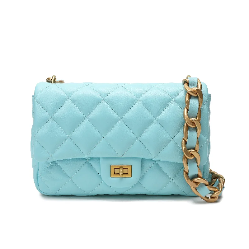 Tiffany & Fred Quilted Sheepskin Leather Shoulder Bag