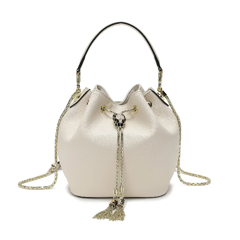 Tiffany & Fred Smooth Leather Drawstring Bag