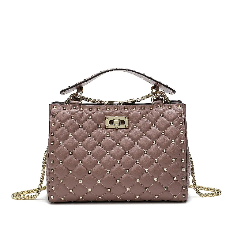 Tiffany & Fred Studded & Quilted Leather Shoulder Bag