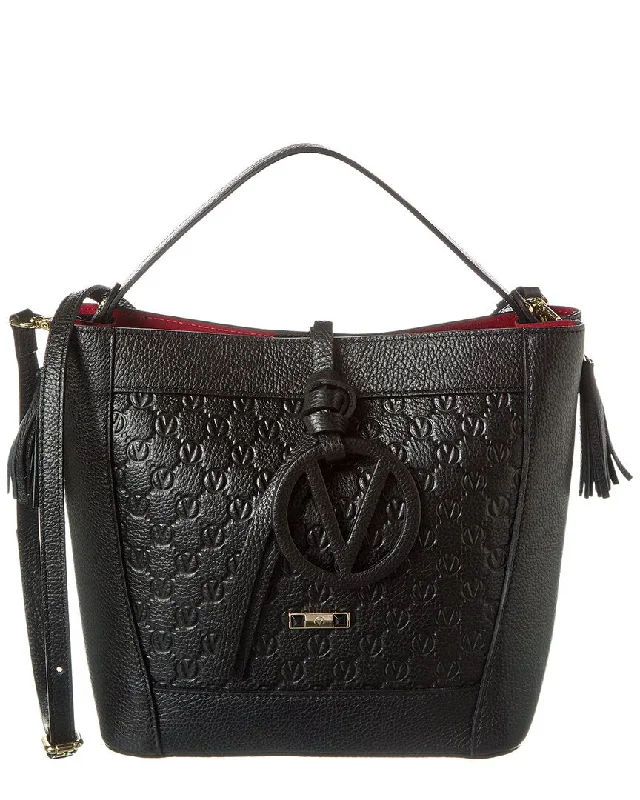 Valentino by Mario Valentino Callie Medallion Leather Shoulder Bag