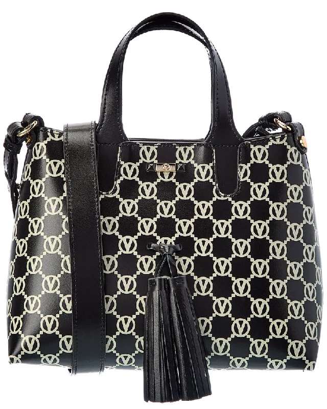 Valentino by Mario Valentino Rosette Monogram Leather Tote