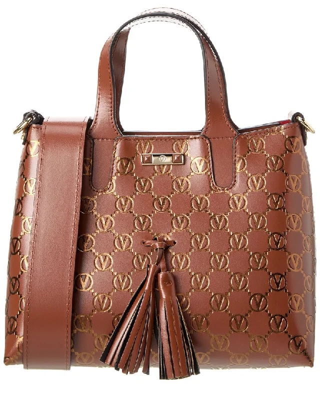 Valentino by Mario Valentino Rosette Monogram Leather Tote