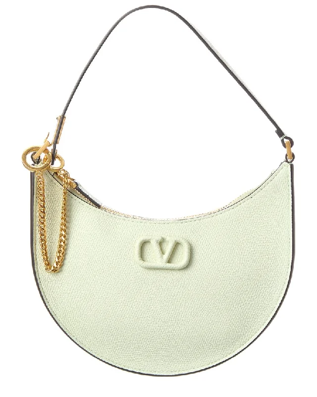 Valentino VLogo Grainy Leather Shoulder Bag