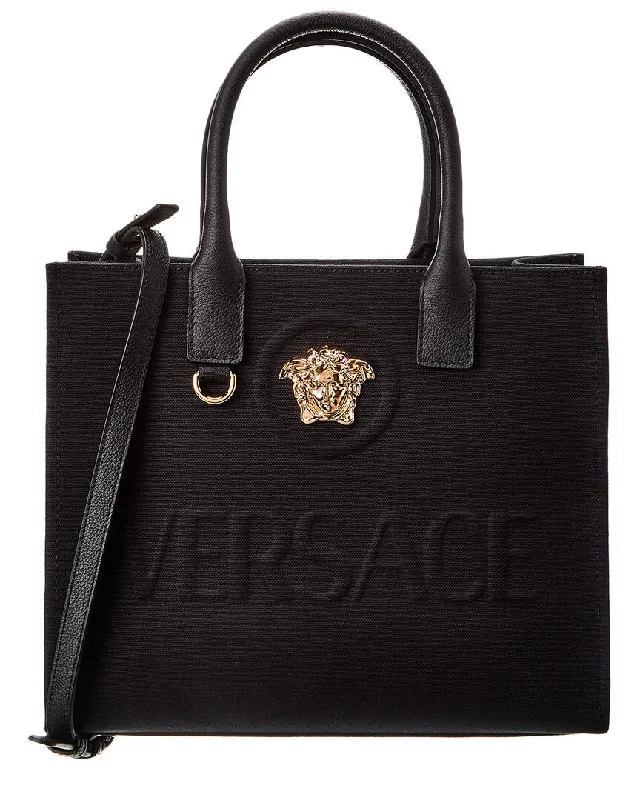 Versace La Medusa Canvas & Leather Tote