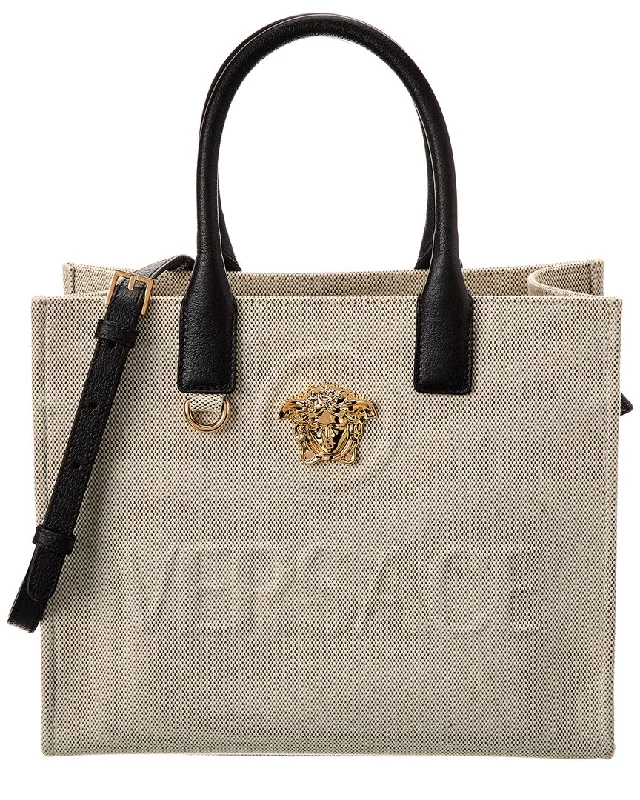 Versace La Medusa Canvas & Leather Tote