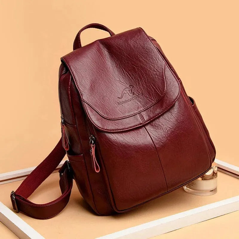 Vintage Soft Leather Women's Backpack