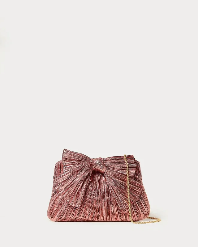 Women's Rayne Bow Clutch In Metallic Rose