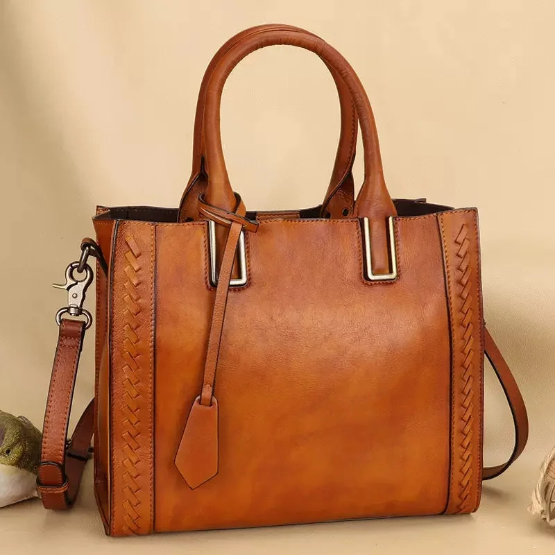 Womens Small Over The Shoulder Purse Brown Leather Crossbody Bag