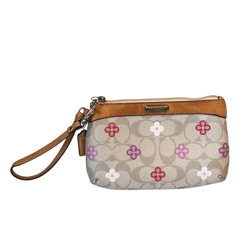 Wristlet Designer By Coach In Floral Print, Size:Small