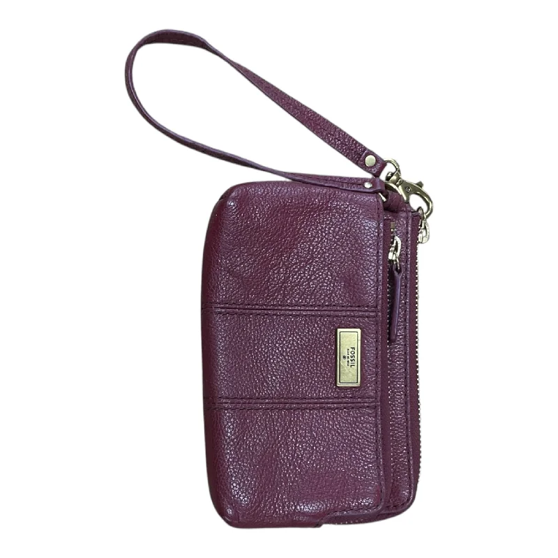 Wristlet Leather By Fossil, Size: Medium